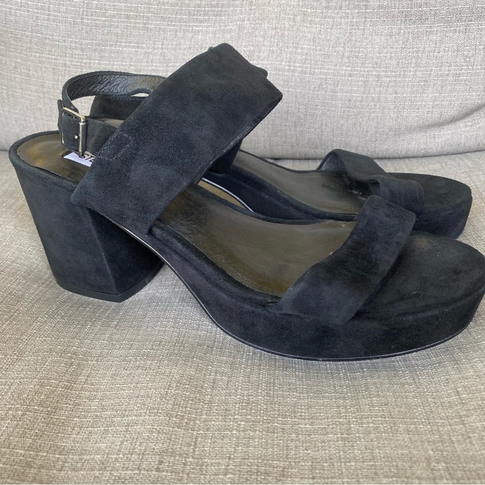 Steve Madden Reba Platform Sandal in Black Suede